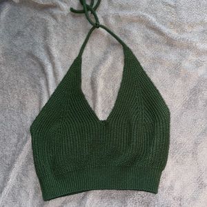 green crochet top